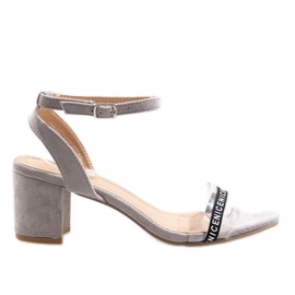Šedé sandály na semišovém semiši S-7347 béžový šedá