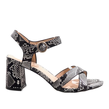Hadí sandály na sloupku X-116 semiš černá vícebarevný