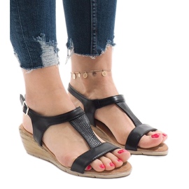 Černé sandály na platformě S-256 černý