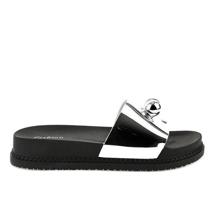 Stříbrné pantofle s míčky 1819 šedá