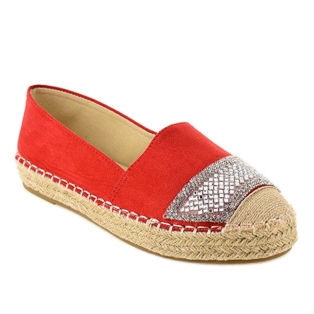 Červené tenisky espadrilky na platformě 180-6