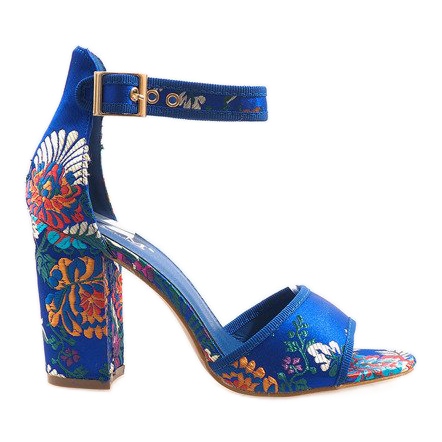 Modré sandály na sloupku 77-14 modrý