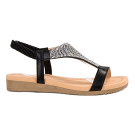 Top Shoes Stylové černé sandály černý