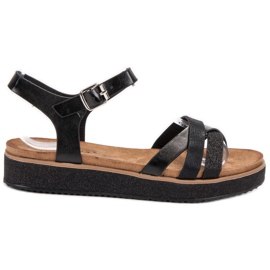 Bestelle Sandály s třpytivou podrážkou černá