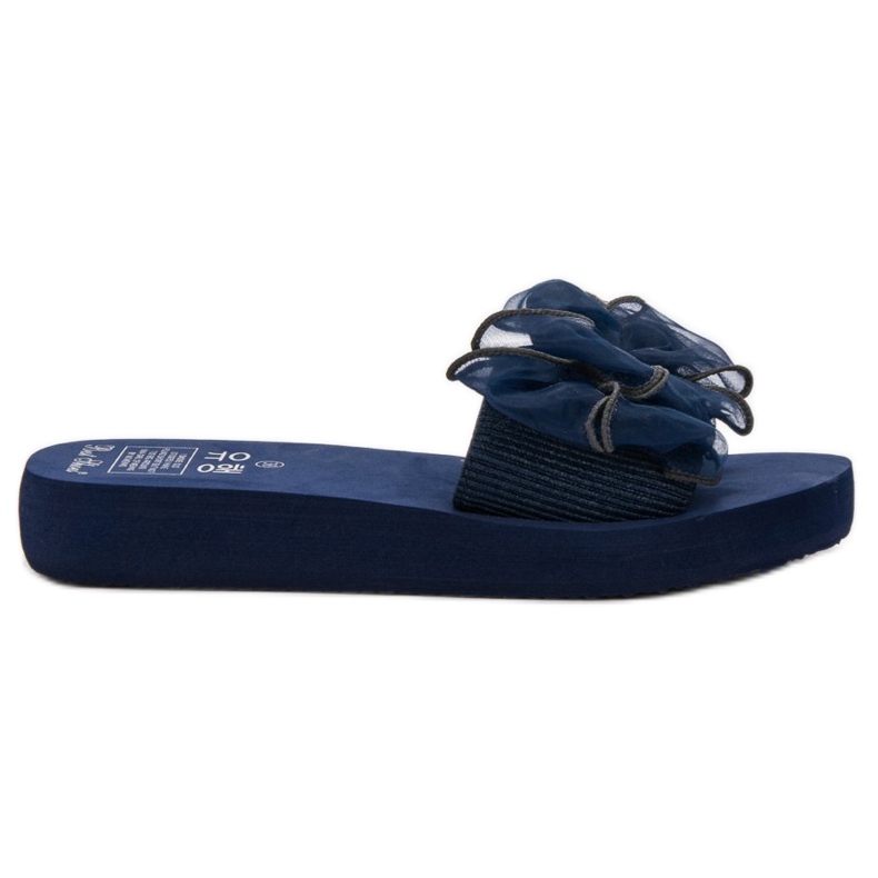 Best Shoes Pěnové pantofle s mašlí modrý