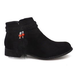 Suede Booties Jodhpur boots H1911 Black černý