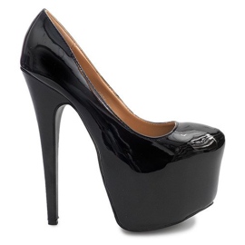 Vysoké lakované kolíky na platformě D905 černé černá