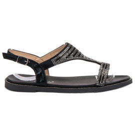 Super Mode Stylové černé sandály černý