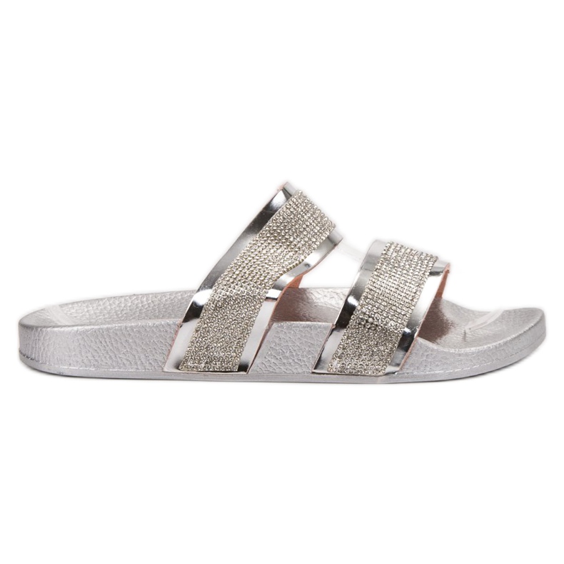 Erynn Stříbrné pantofle šedá