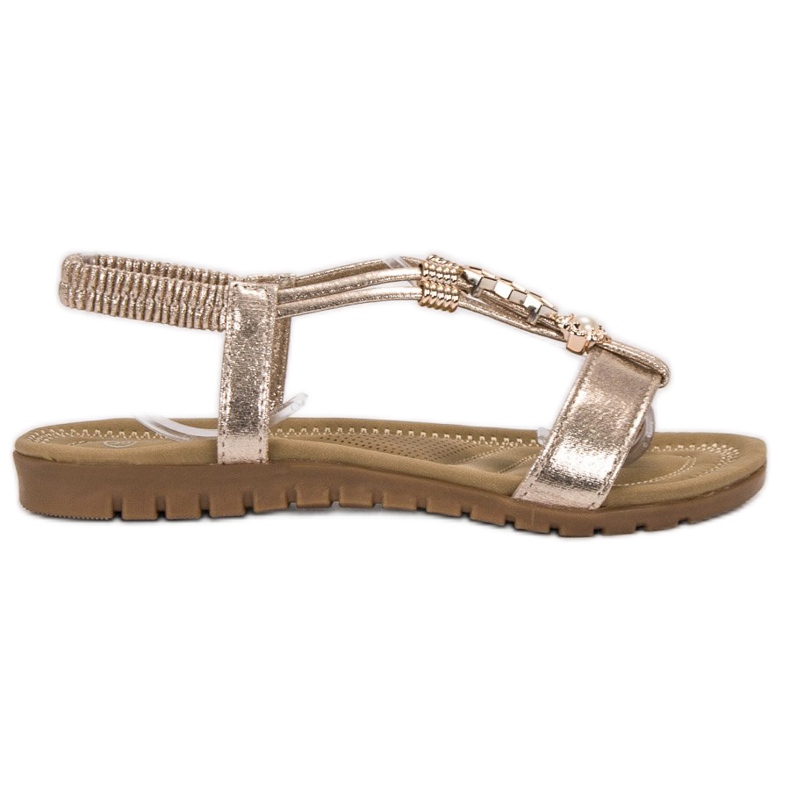 Top Shoes Zlaté zdobené sandály zlatý