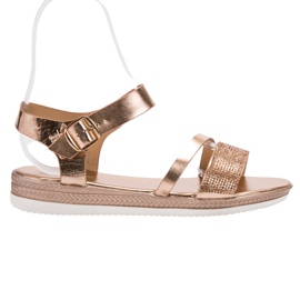 SHELOVET Módní sandály s kubickým zirkonem růžový žlutá