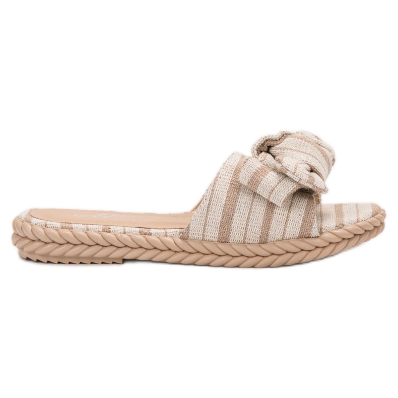 SHELOVET Pantofle S Mašlí hnědý