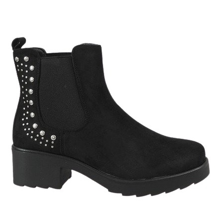 Kayla Shoes Černé zateplené boty na vysokém podpatku 88048 černá Kayla Shoes Černé zateplené boty na vysokém podpatku 88048 černá