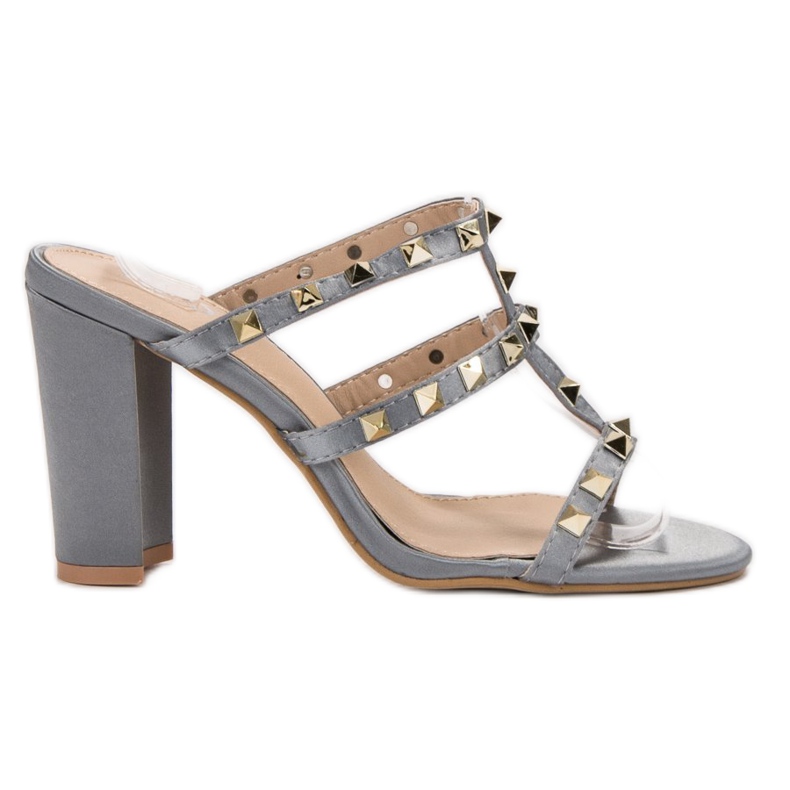 SDS Rockové sandály na vysokých podpatcích šedá