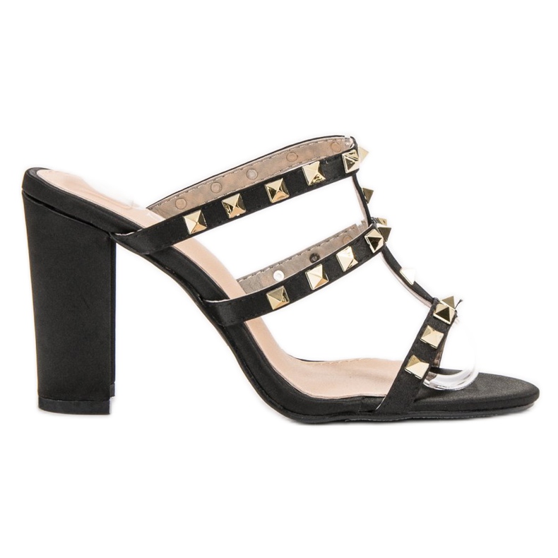SDS Rockové sandály na vysokých podpatcích černá