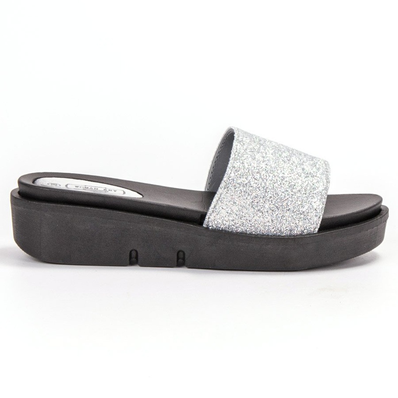 SHELOVET Gumové klínové pantofle šedá