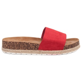 SHELOVET Semišové espadrilky červený