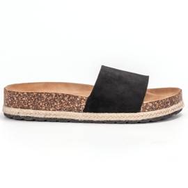 SHELOVET Semišové espadrilky černý