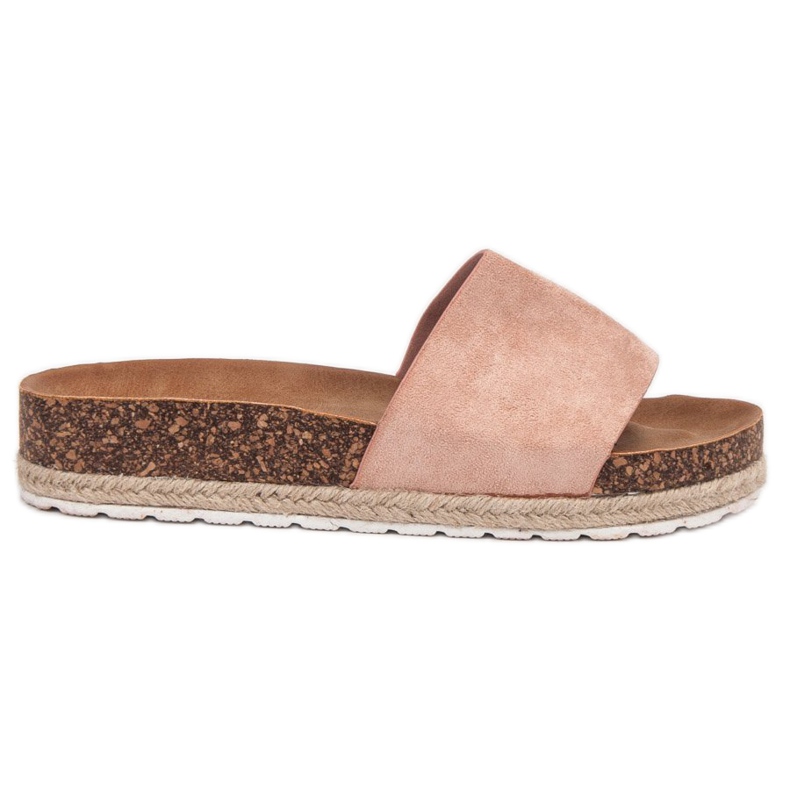 SHELOVET Semišové espadrilky růžový