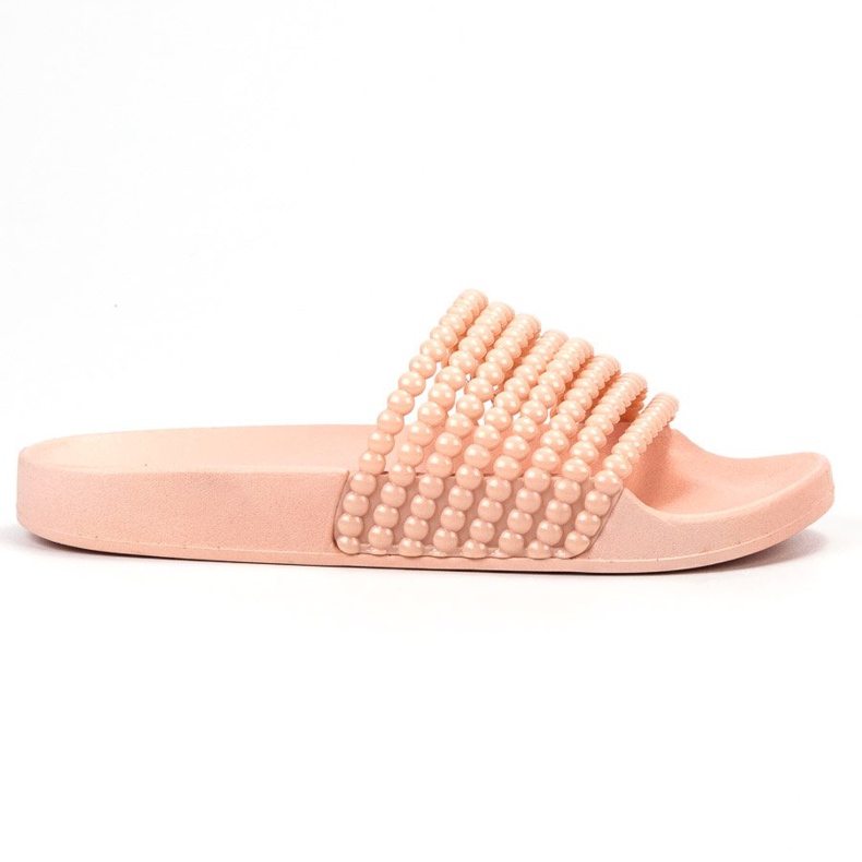 Bestelle Gumové pantofle s korálky růžový