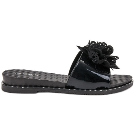 Kayla Černé gumové pantofle černý