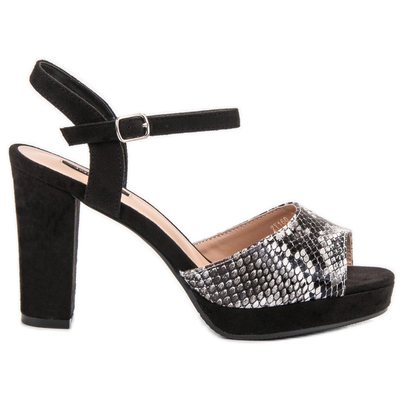 SHELOVET Sandály s hadím potiskem černá