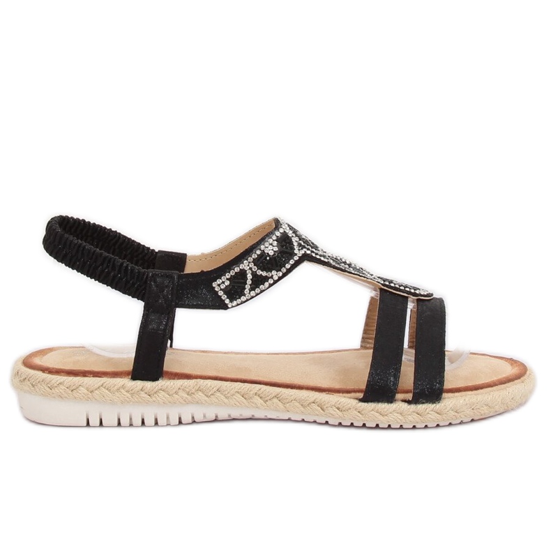 Černé espadrilky sandály CO-78 Black černá Černé espadrilky sandály CO-78 Black černá