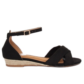 Černé sandály espadrilles 9R121 Black černá