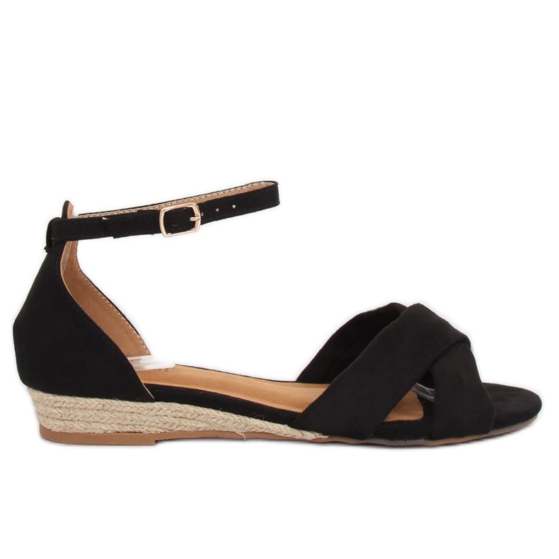 Černé sandály espadrilles 9R121 Black černá