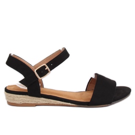 Černé sandály espadrilles 9R73 Black černá Černé sandály espadrilles 9R73 Black černá