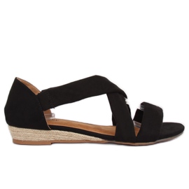 Černé sandály espadrilles 9R72 Black černý