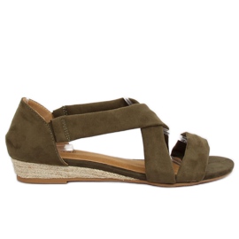 Zelené espadrilové sandály 9R72 Green zelený