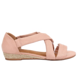 Růžové espadrilové sandály 9R72 Pink růžový