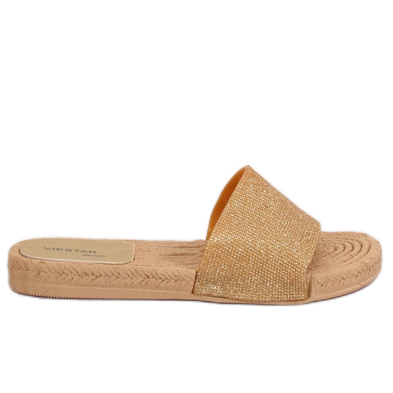 Dámské zlaté pantofle JFF-V182 Golden zlatý