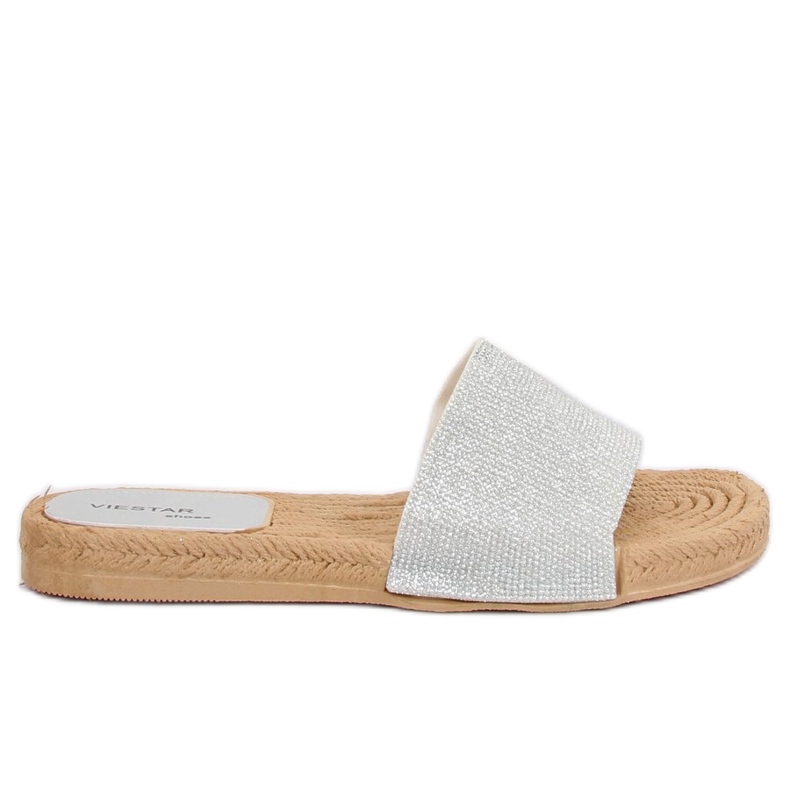 Stříbrné dámské pantofle JFF-V182 Silver šedá Stříbrné dámské pantofle JFF-V182 Silver šedá