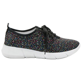 Bona Sportovní obuv s puntíky černá