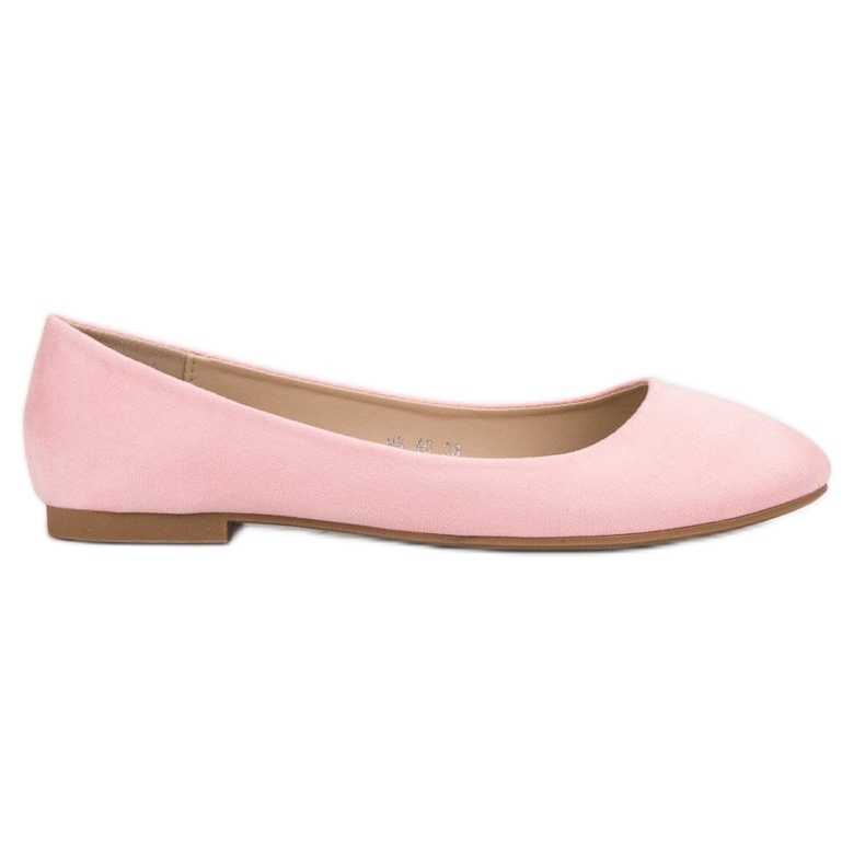 Small Swan Růžové semišové balerínky růžový