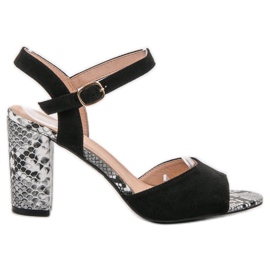 Vinceza Snake Print sandály černý