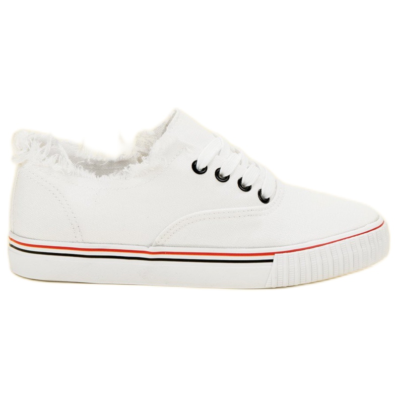 SHELOVET Bílé textilní tenisky bílý