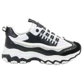 Small Swan Tenisky se třpytkami bílý černý