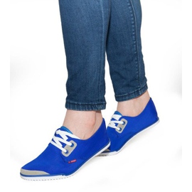 Modré šněrovací tenisky Lycra CC8518 modrý