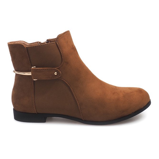 Semišové kozačky s elastickým 3670 Camel hnědý