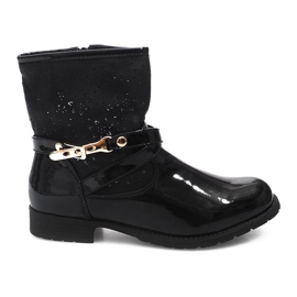 Prolamované boty Lacquered Galoshes ZH650 Black černý