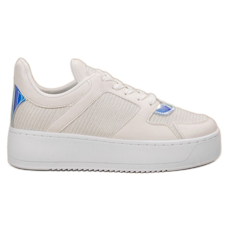 Ideal Shoes Tenisky se třpytkami bílý