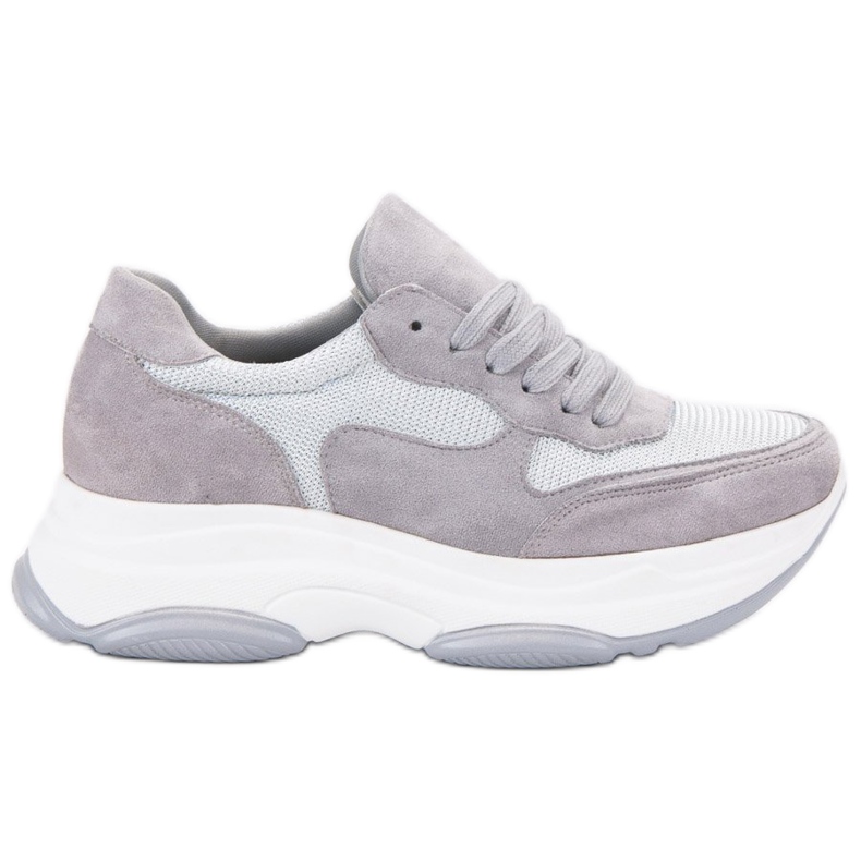 Ideal Shoes Světle šedé tenisky šedá