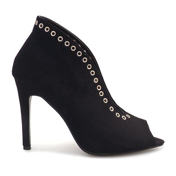 Boty na vysokém podpatku semiš 1907 černá