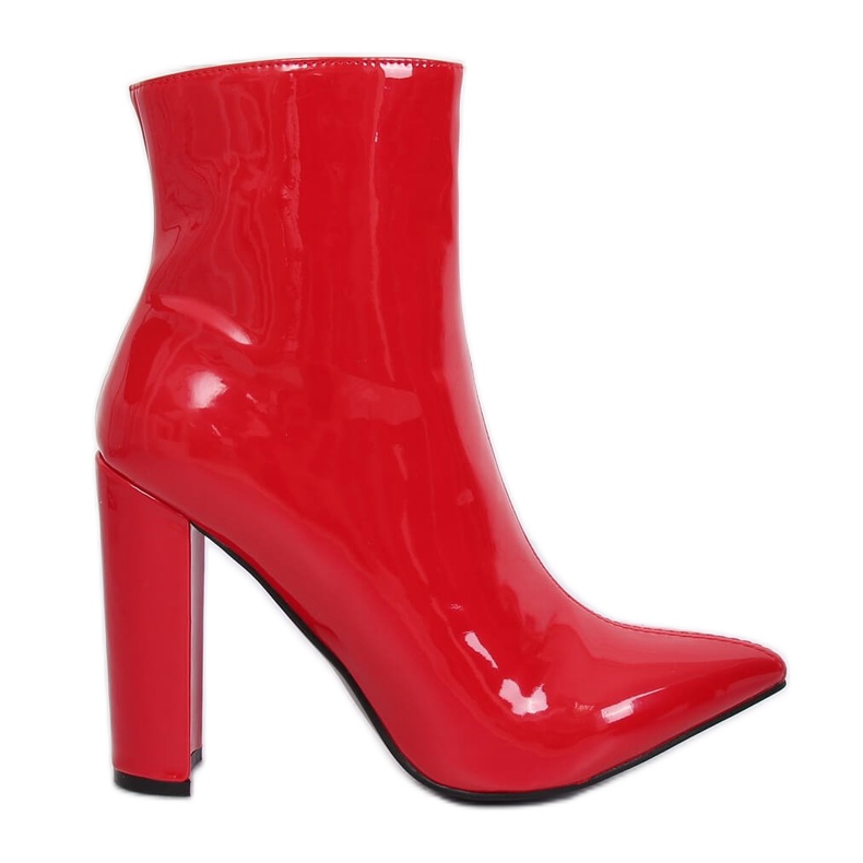 Červené lakované boty na vysokém podpatku NS065P Red