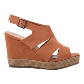 Best Shoes Oranžové sandály Espadrilles pomerančový