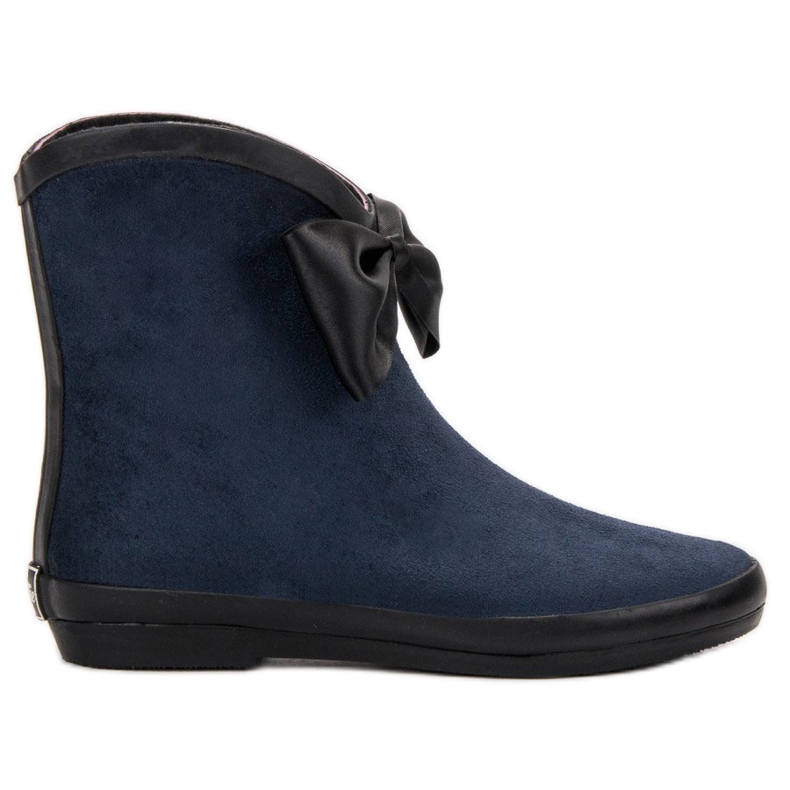 Kylie Semišové holínky s mašlí námořnická modrá