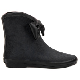 Kylie Semišové holínky s mašlí černý